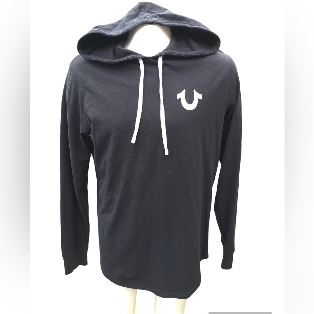 True Religion 🎉HOST PICK 🎉 Black Pullover Drawstring Cotton Hoodie Medium - Picture 2 of 8
